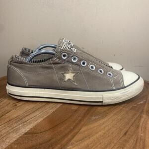 Converse One Star Womens Brown Y2K Distressed Laceless Size 8.5 Low Top Shoes